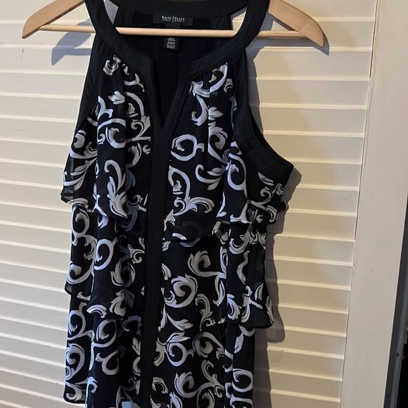 White House Black market sleeveless ruffle blouse size small - Picture 8 of 8